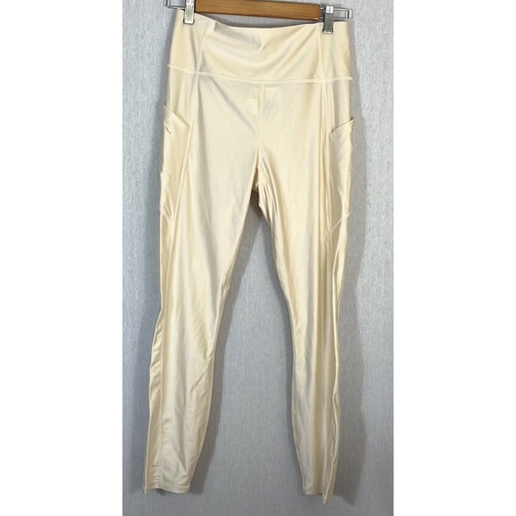 NWT Oasis PureLuxe High-Waisted Shine 7/8 Legging in Buttercreme Shine size M - Picture 2 of 7